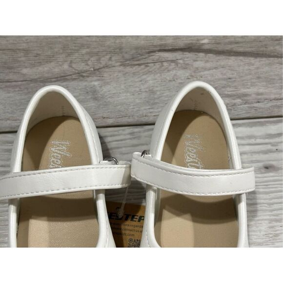 Weestep baby/toddler girls white ballet flats shoes size 7 - Picture 4 of 11